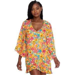 Floral Multicolor swim coverup